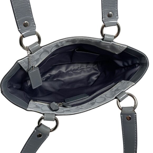 COACH Penelope Signature Lunch Tote Patent Trim Shoulder Bag F16532 w/ Tag EUC - Picture 9 of 10